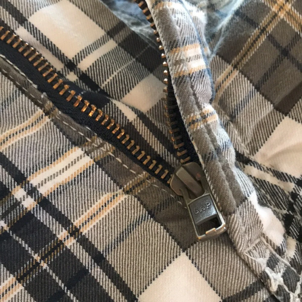Gap plaid cotton twill 8 slim adjustable waist shorts EUC